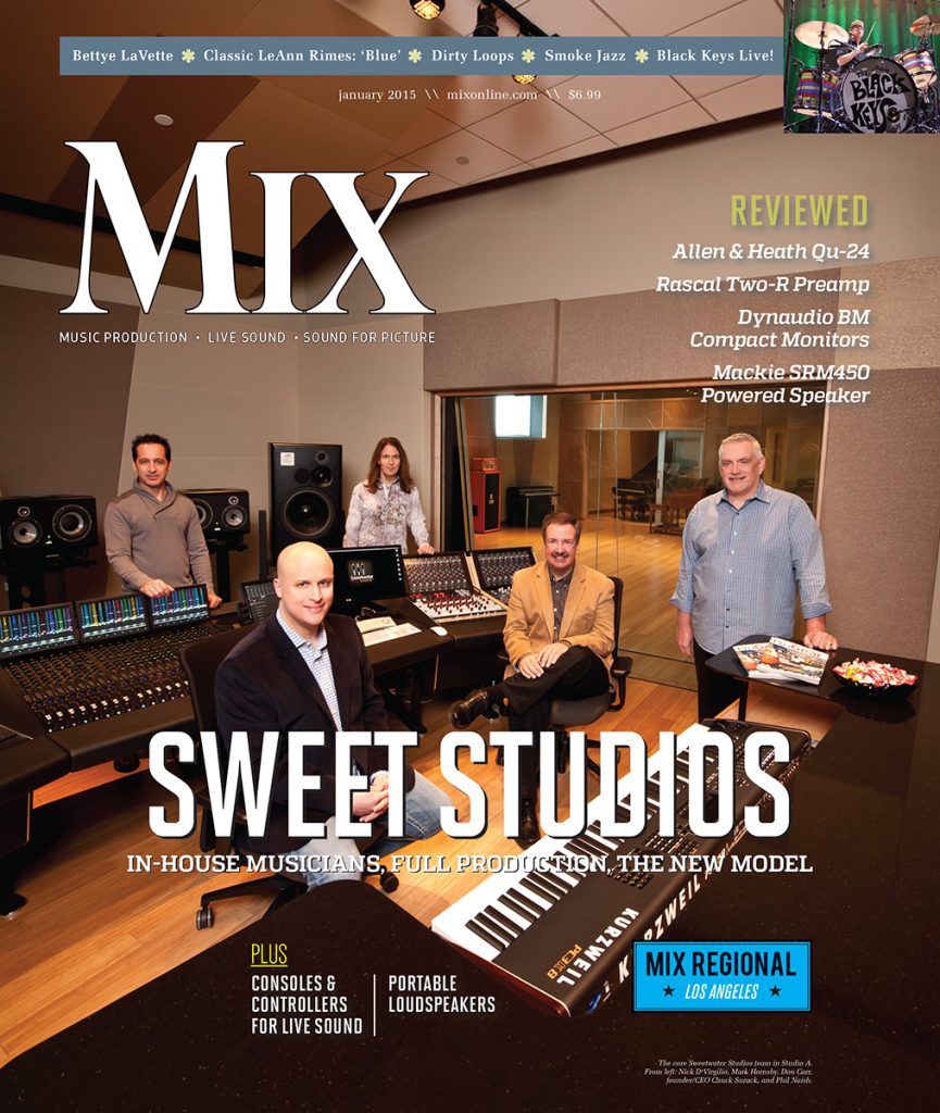 Sweetwater Studios Mix Magazine Cover January 2015
