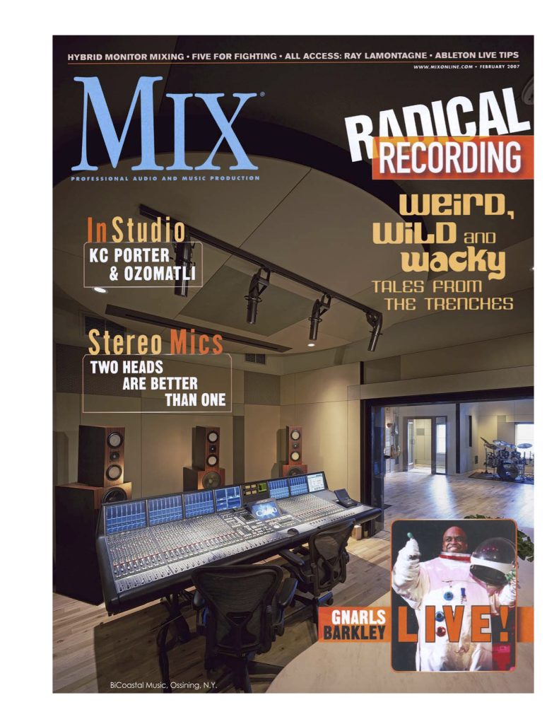 BiCoastal Music Mix Magazine Cover February 2007